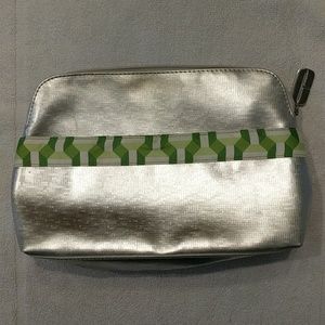 Clinique Signature Silver Metallic Cosmetic Bag